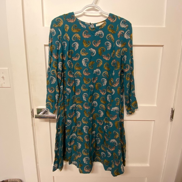 Teal chameleon print dress - Picture 1 of 6